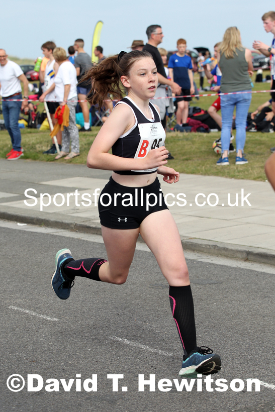 Girls under-15s 2021 Northern 6 and 4 Stage and Young Athletes Road Relays, Redcar. Photo: David T. Hewitson/Sports for All Pics
